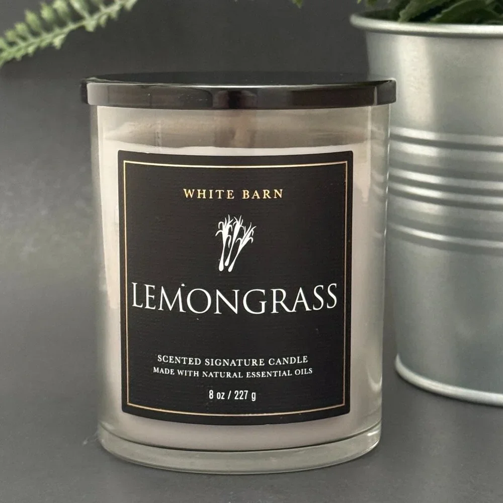 BBW Lemongrass White Barn Bath & Body Works Single Wick Candle - Picture 1 of 10